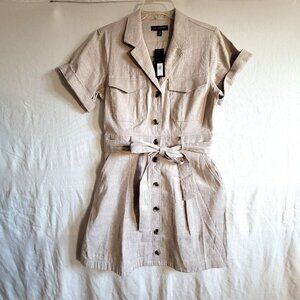 Banana Republic linen-cotton Utility Safari dress NWT